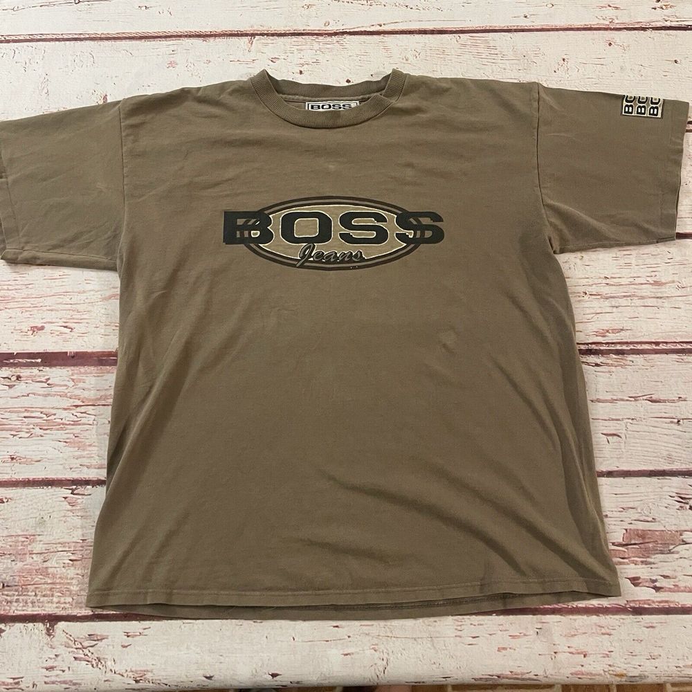 Vintage 90's Men's Boss Jeans T-Shirt Logo Size Large Men's